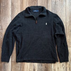 Polo by Ralph Lauren Men's Charcoal Black Half-Zip Sweater
